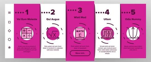 Math Science Education Onboarding Icons Set Vector