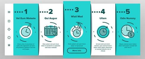 Deadline Time Over Onboarding Icons Set Vector