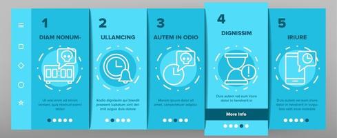 Deadline Time Over Onboarding Icons Set Vector