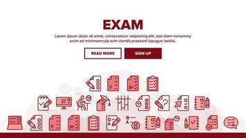 Exam Test Landing Header Vector