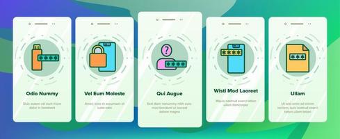 Password Protection Onboarding Icons Set Vector
