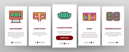 Scoreboard Game Tool Onboarding Icons Set Vector