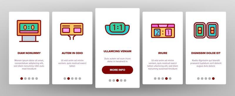 Scoreboard Game Tool Onboarding Icons Set Vector