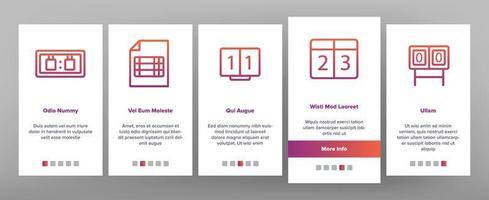Scoreboard Game Tool Onboarding Icons Set Vector