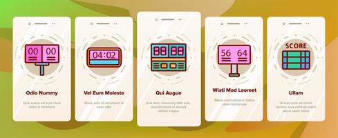 Scoreboard Game Tool Onboarding Icons Set Vector