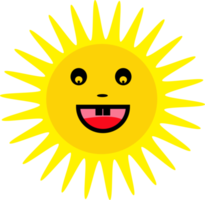 design de sinal de ícone de desenho animado de emoção de sol png