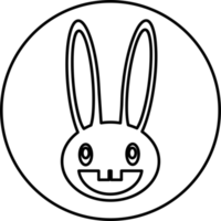 design de símbolo de sinal de ícone de coelho png
