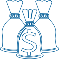 diseño de signo de dinero de icono de dólar png