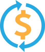 design de símbolo de sinal de ícone de dinheiro dólar png