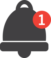 design de símbolo de sinal de ícone de notificação png