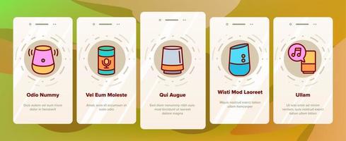 Speaker Assistant Onboarding Icons Set Vector