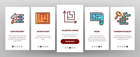 Blueprint Architecture Onboarding Icons Set Vector