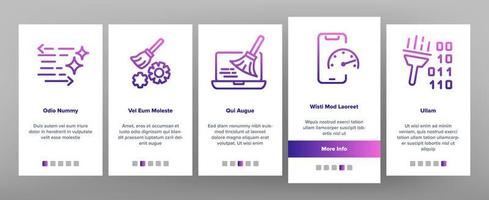 Cleaning Application Onboarding Icons Set Vector