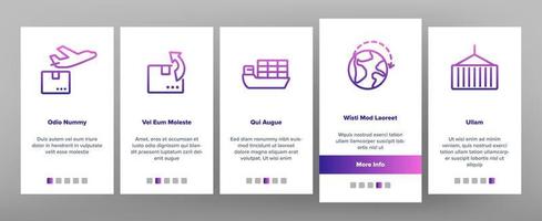 Export Global Logistic Onboarding Icons Set Vector