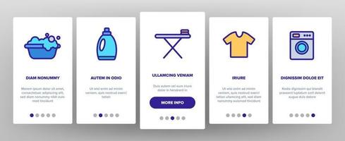 Laundry Line Icon Set Vector Onboarding