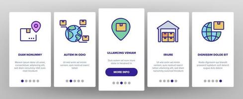 Export Global Logistic Onboarding Icons Set Vector