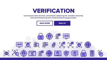 verificación de conjunto de iconos de línea delgada de vector de identificación