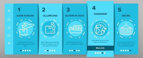 Export Global Logistic Onboarding Icons Set Vector