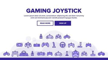 Gaming Joystick Vector Thin Line Icons Set