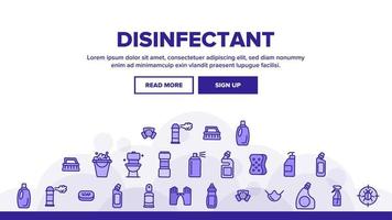 Disinfectant, Antibacterial Substance Vector Thin Line Icons Set