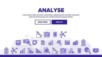 Analysing Data Vector Thin Line Icons Set