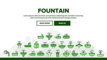 Drinking Fountain Landing Header Vector