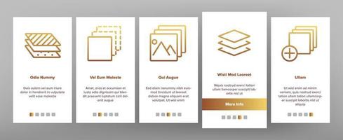 Layer Protect Material Onboarding Icons Set Vector