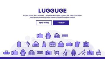 Luggage And Baggage Landing Header Vector