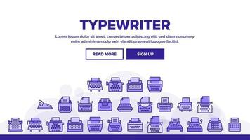 Typewriter Landing Header Vector