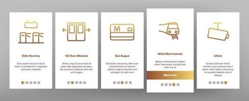 Metro Underground Onboarding Icons Set Vector