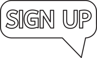 Sign up  button sign design png