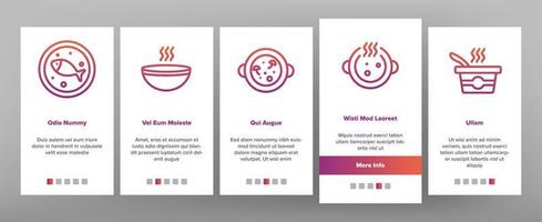 Soup Different Recipe Onboarding Icons Set Vector