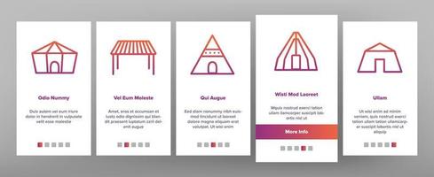 Tent Travel And Circus Onboarding Icons Set Vector