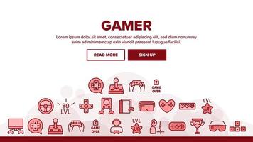 Gamer Device Landing Header Vector