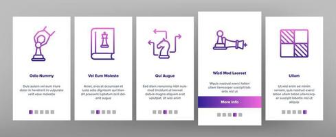 Chess Strategy Game Onboarding Icons Set Vector