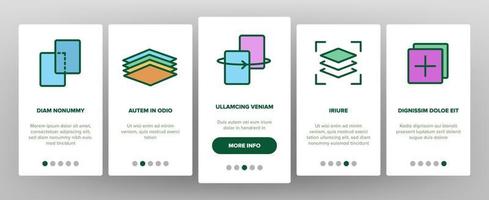 Layer Protect Material Onboarding Icons Set Vector