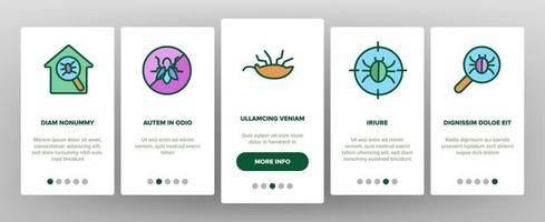 Pest Control Service Onboarding Icons Set Vector