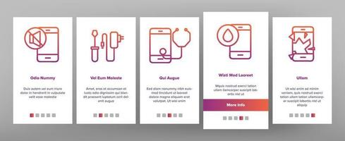 Phone Repair Service Onboarding Icons Set Vector