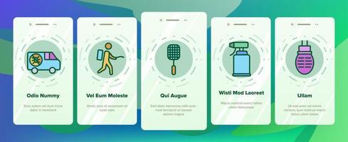 Pest Control Service Onboarding Icons Set Vector