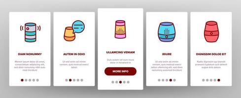 Speaker Assistant Onboarding Icons Set Vector