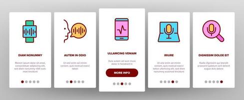 Voice Control Command Onboarding Icons Set Vector