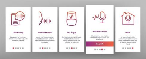 Voice Control Command Onboarding Icons Set Vector