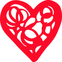 Hand drawn heart icon sign design png