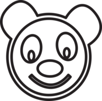 design de símbolo de sinal de ícone de desenho de panda png