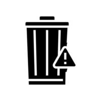 basura puede glifo icono vector ilustración signo