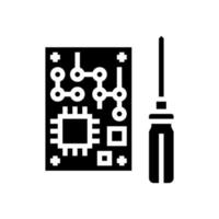 microchip hacer geek glifo icono vector ilustración