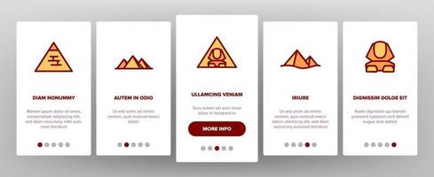 Pyramid Attraction Onboarding Icons Set Vector