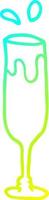cold gradient line drawing cartoon champagne vector