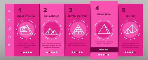 Pyramid Attraction Onboarding Icons Set Vector