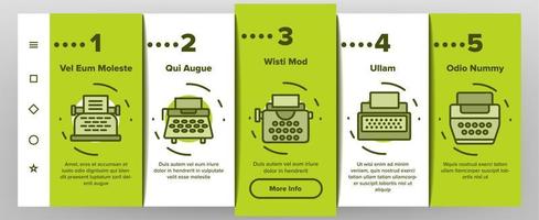 Typewriter Onboarding Icons Set Vector